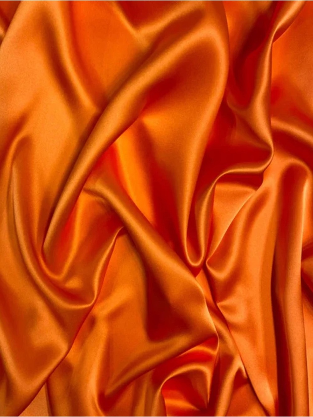 Vibrant Orange Satin Fabric (Cut-up) less than a yard